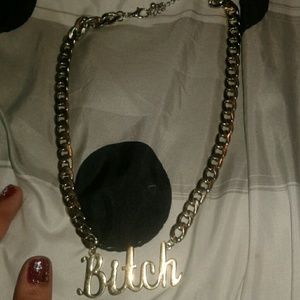 "Bitch" Gold Chain Neckalce